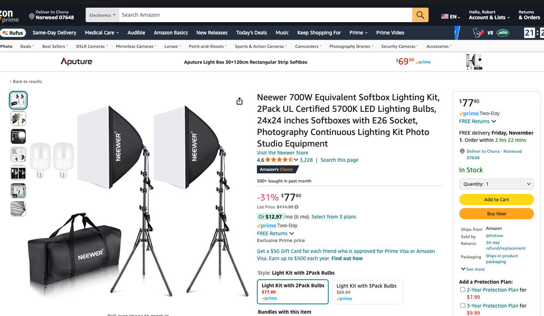 Neewer 700W Equivalent Softbox Lighting Kit